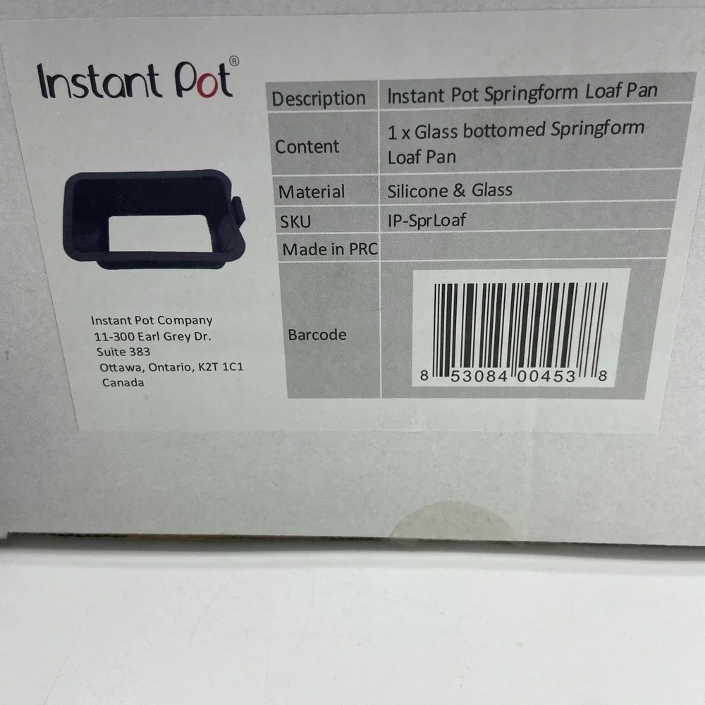 Instant Pot Silicone Springform Loaf Pan Tempered Glass Bottom IP-Sprloaf Baking
